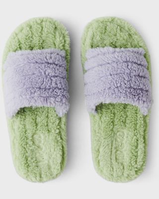 Mint Gelato Quilted Sherpa Slippers