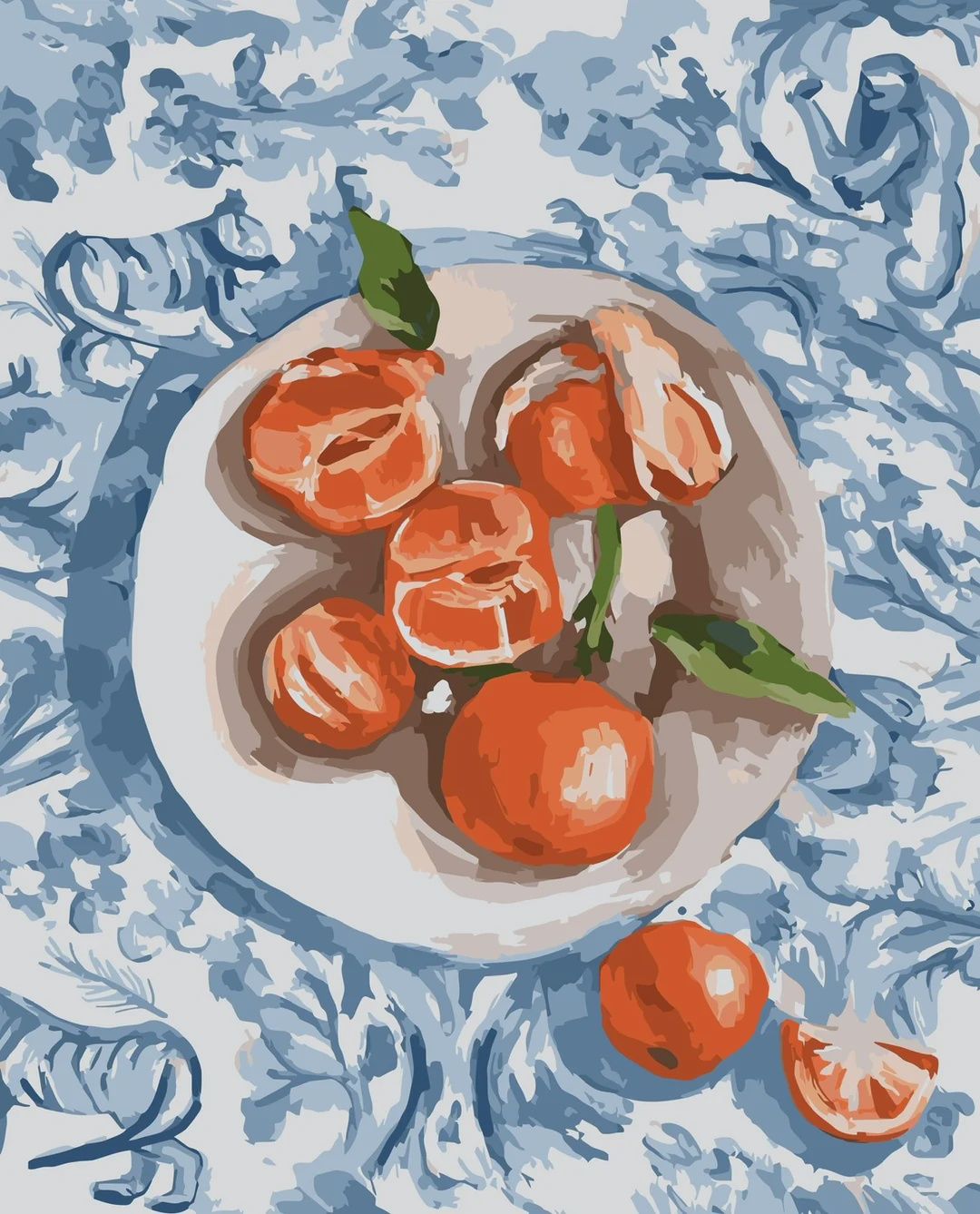 Maybe Mandarins (Framed Canvas) By Paint Like Frida