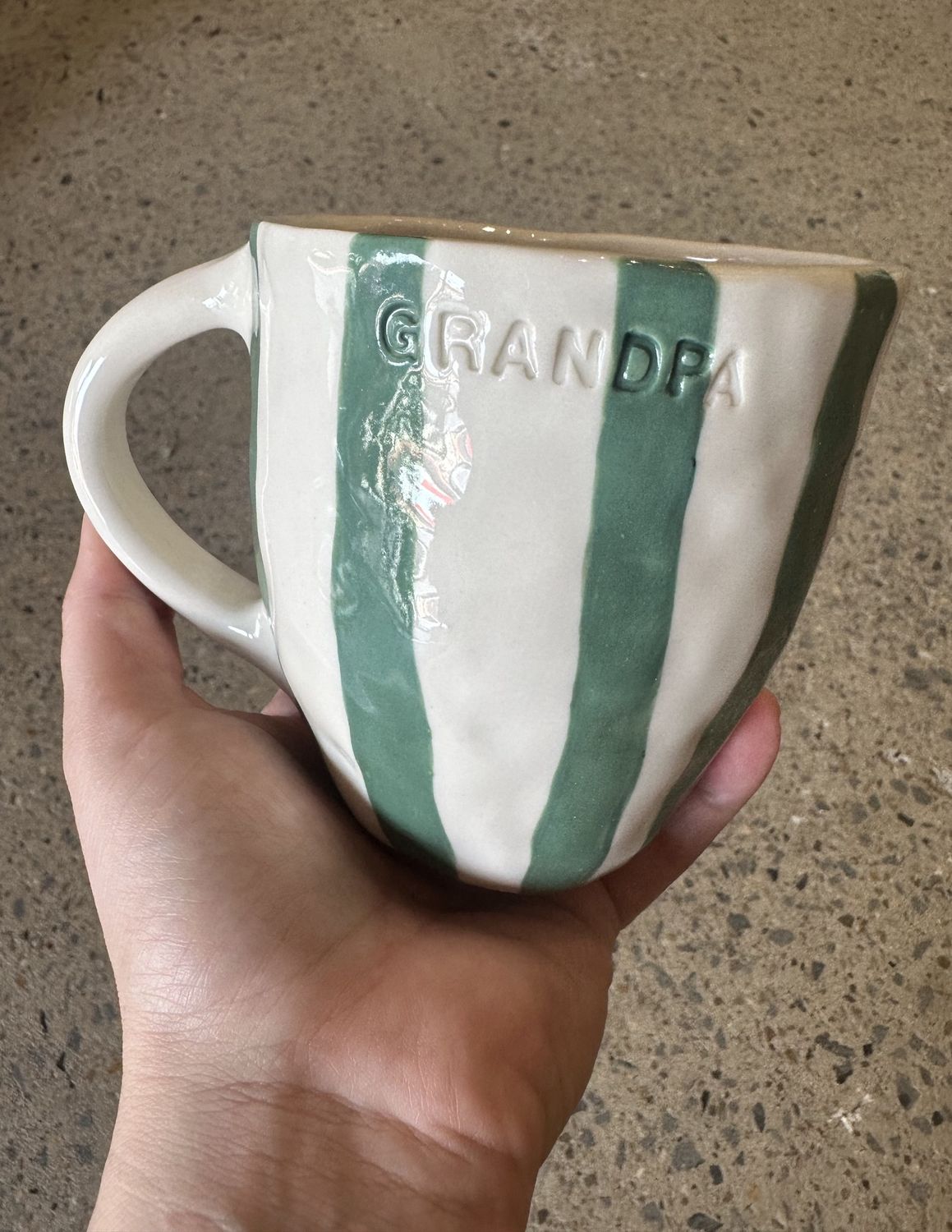 Grandpa Mug in Green Stripe
