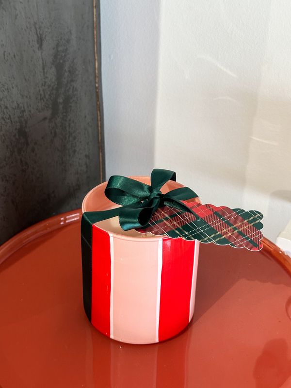 Candy Cane Stripe Christmas Candle
