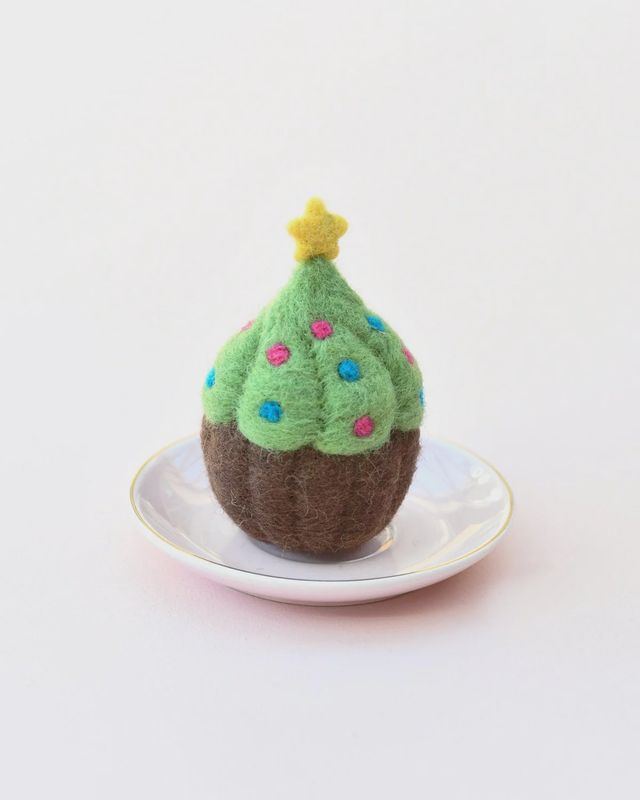 Felt Christmas Tree Cupcake
