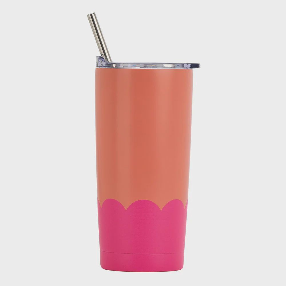Smoothie Cup - Orange Hot Pink Wave