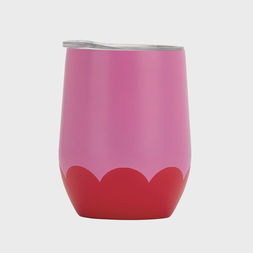 Wine Tumbler - Pink &amp; Red Wave