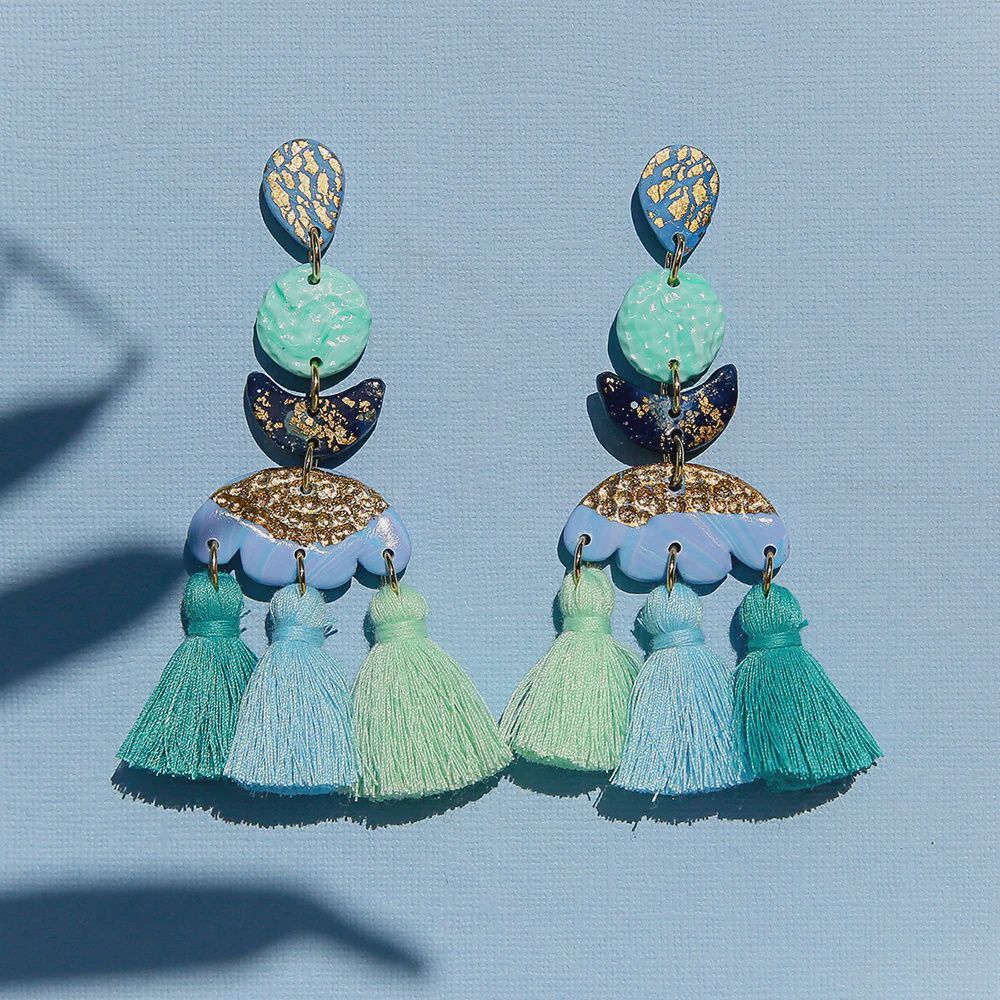 Blue Flower Tassels
