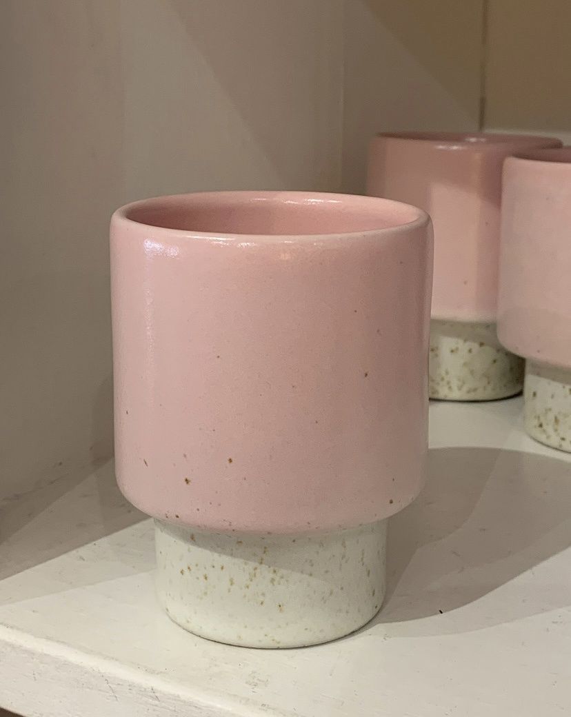 Latte Mug - Baby Pink &amp; Natural