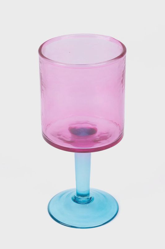 Farla Wine Glass - Set of 4 - Pink &amp; Blue