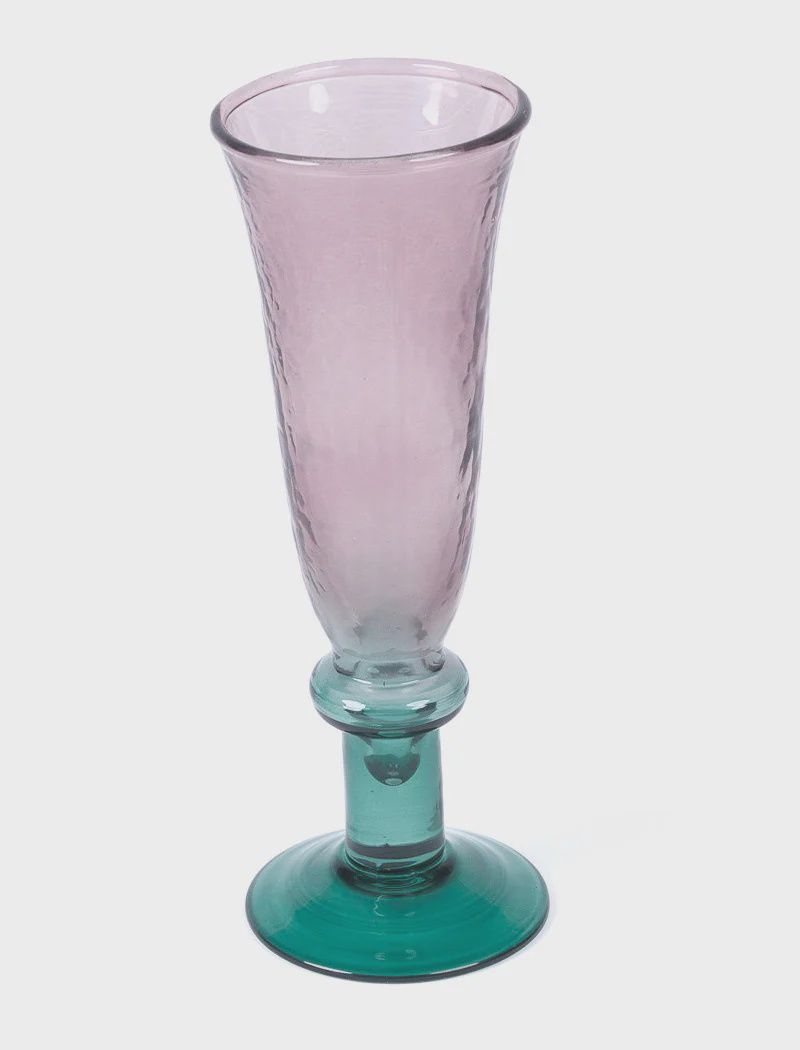 Orana Champagne Flute - Set of 4 - Plum &amp; Green