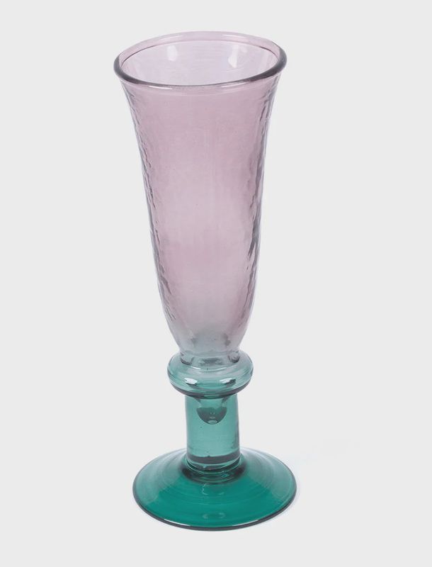 Orana Champagne Flute - Set of 4 - Plum &amp; Green