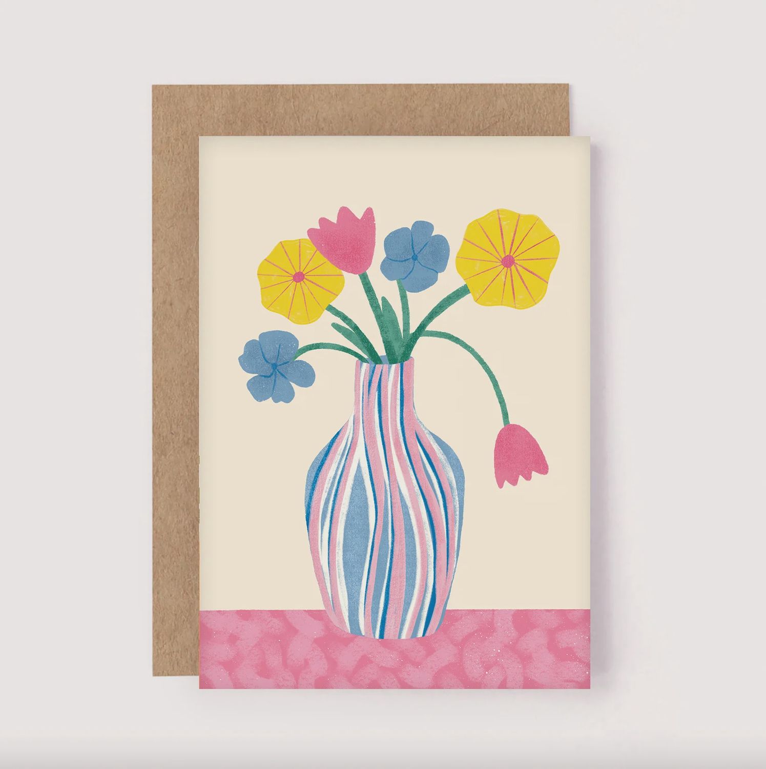 Pastel Flower Vase Greeting Card