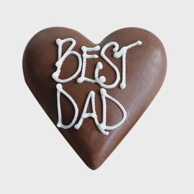 &quot;Best Dad&quot; Praline Heart in Milk Chocolate Gift Bag- 30g