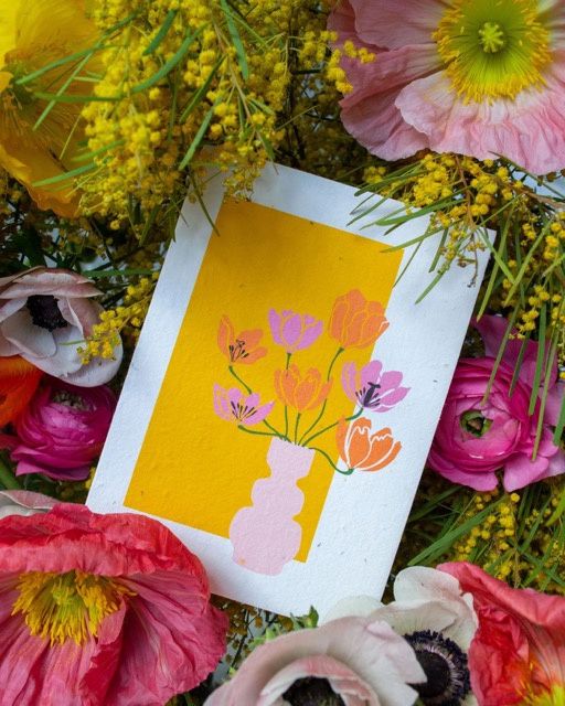 Flower Vase Greeting Card