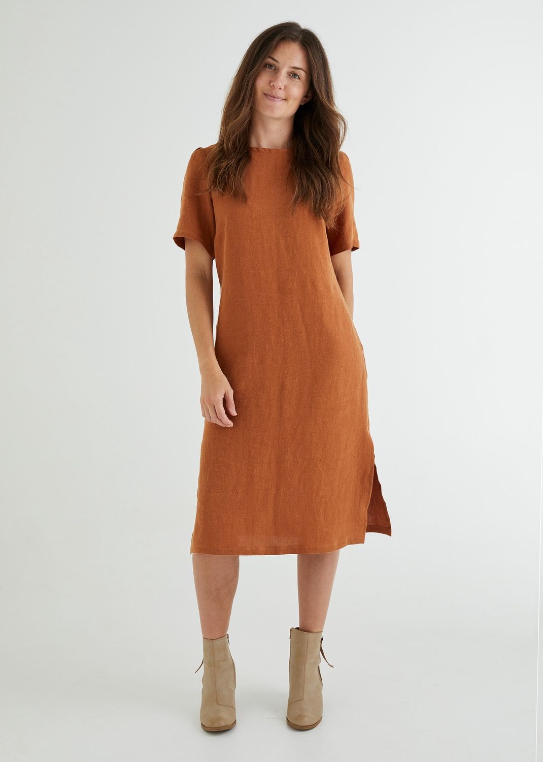Lucy Dress in Burnt Orange