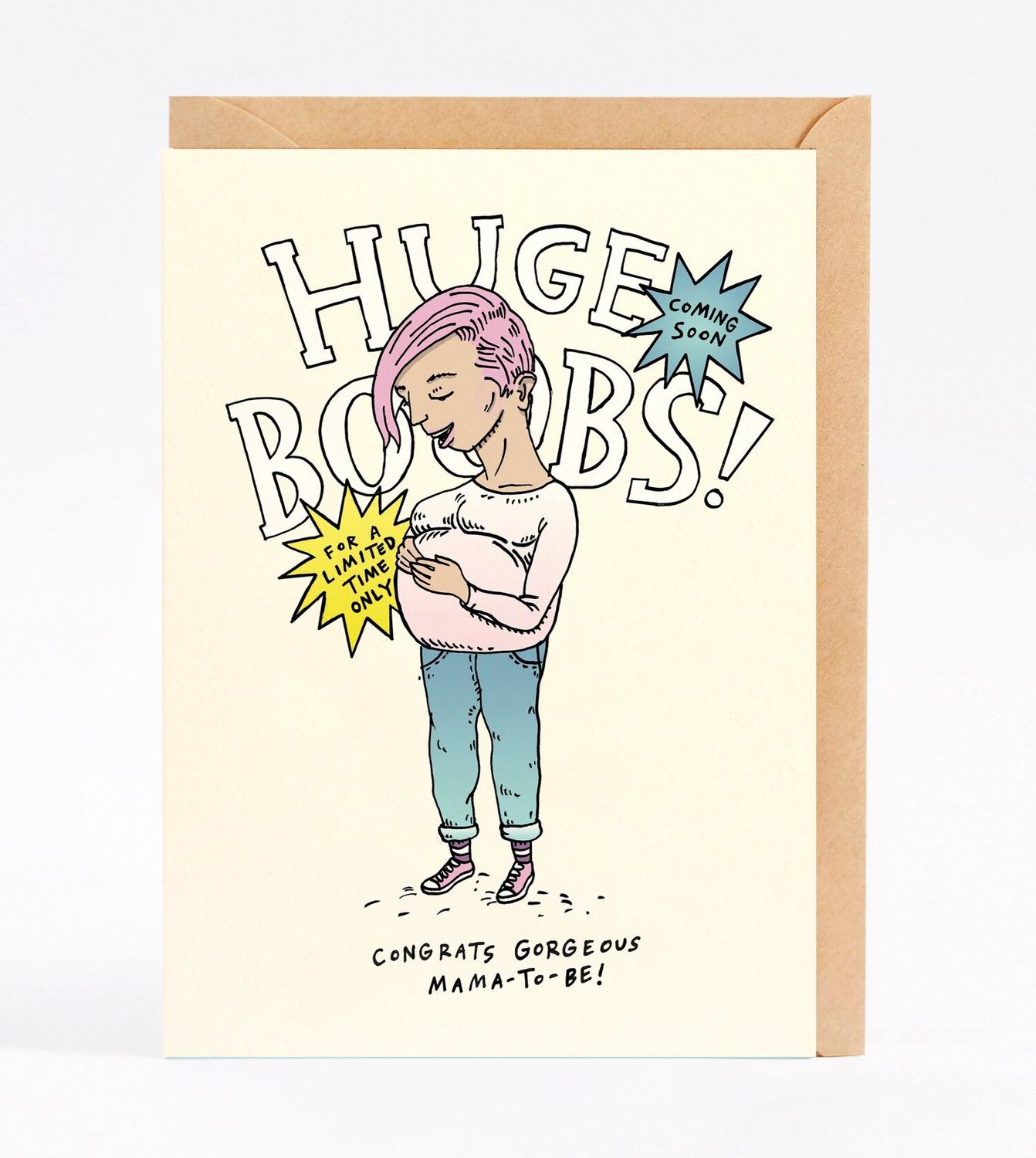 Wally Paper Co - Huge Boobs Coming Soon Card