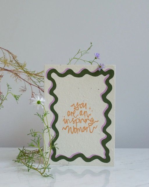 You Are An Inspiring Woman Greeting Card in Green