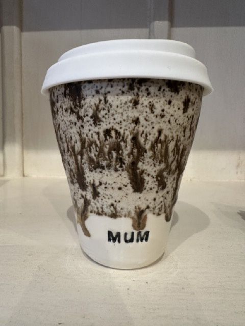 &quot;Mum&quot; Handmade Ceramic Keep Cup in Earth Glaze