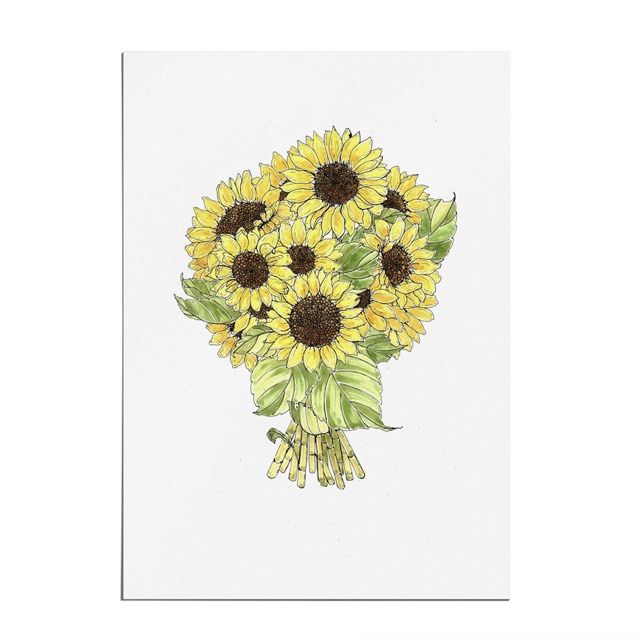 &#39;Sunflower Bunch&#39; Colour Print