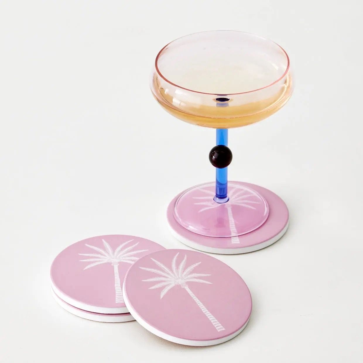 Pink Ceramic Coasters - Set of 4