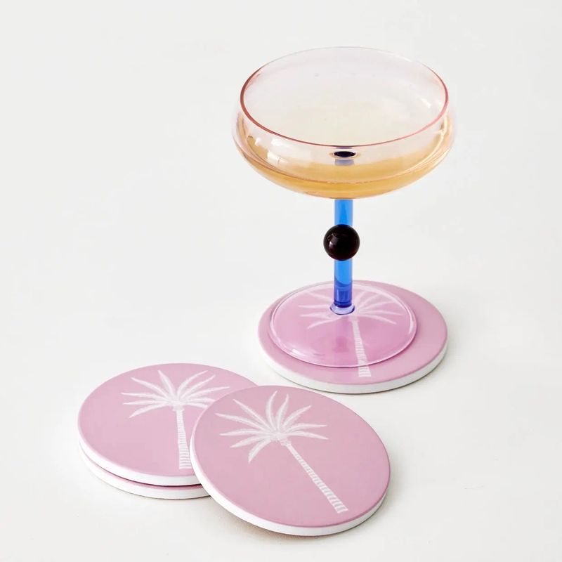 Pink Ceramic Coasters - Set of 4