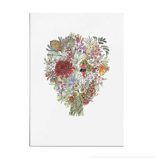 &quot;Twenty-One Australian Wild Flowers&quot; Colour Print