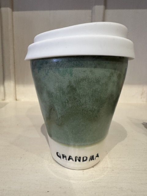 &quot;Grandma&quot; Handmade Ceramic Keep Cup in Amazon Glaze