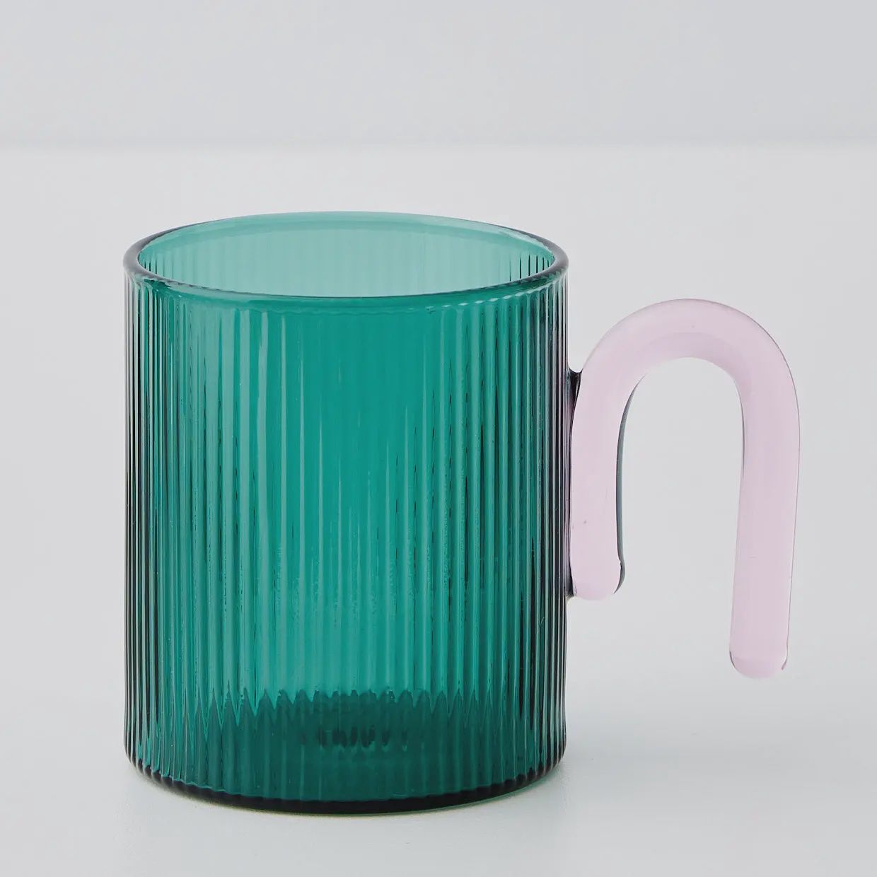 Lune Glass Mug in Green/Pink