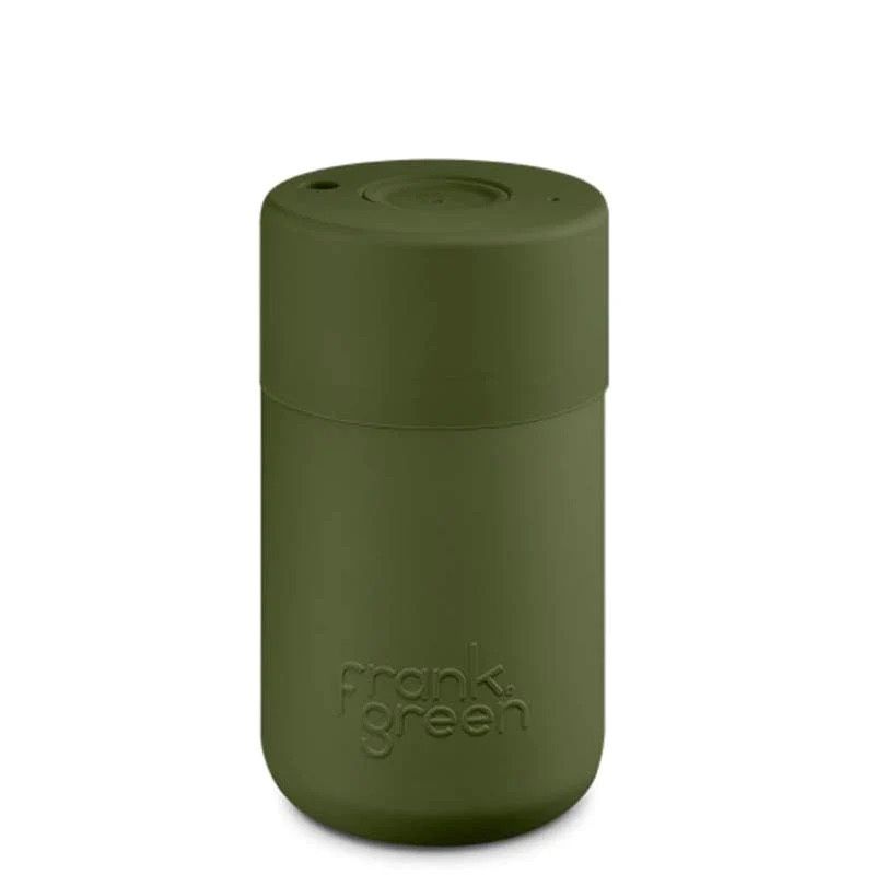 Original Reusable Cup with Push Button Lid in Khaki - 12oz/340ml