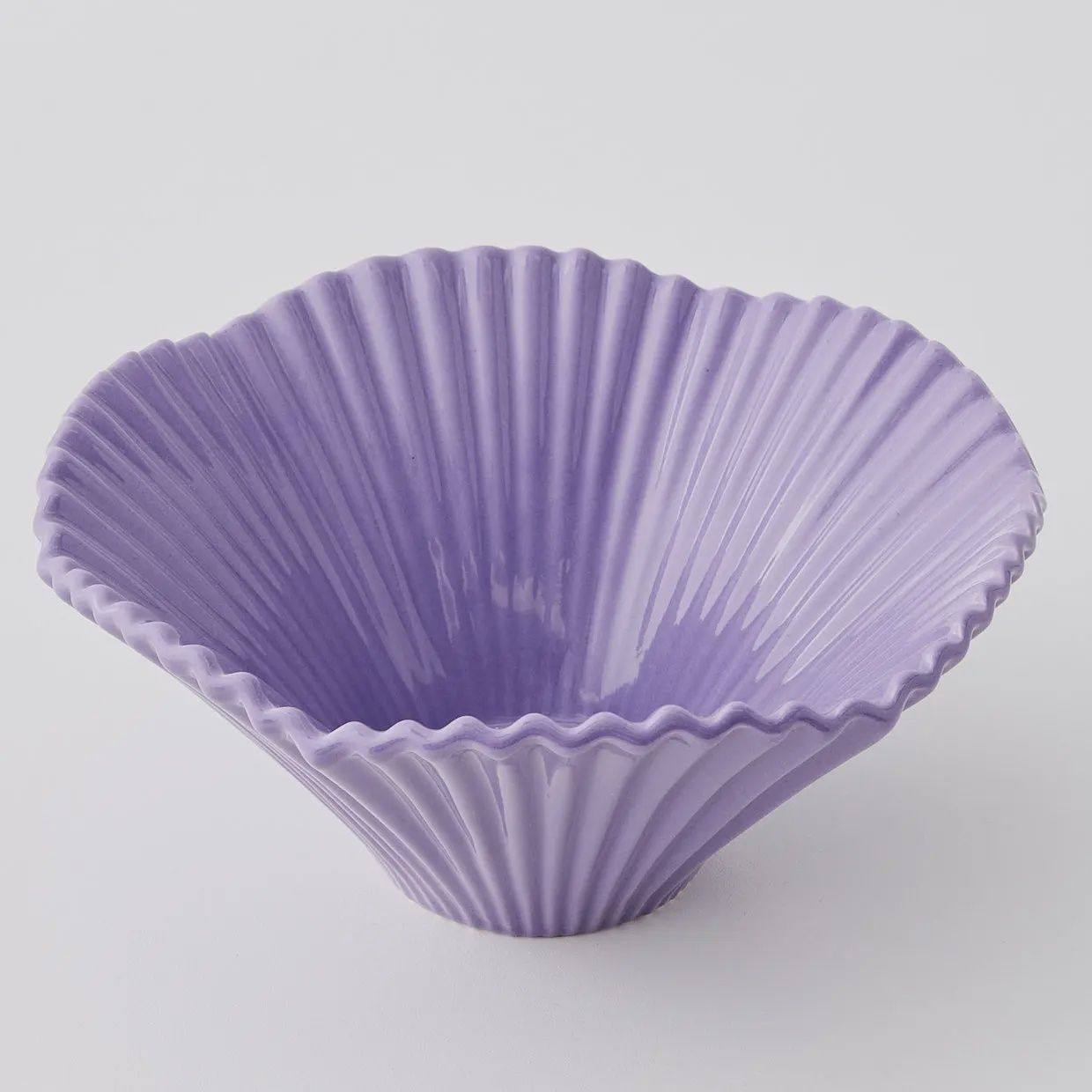 Fluted Ceramic Bowl in Purple