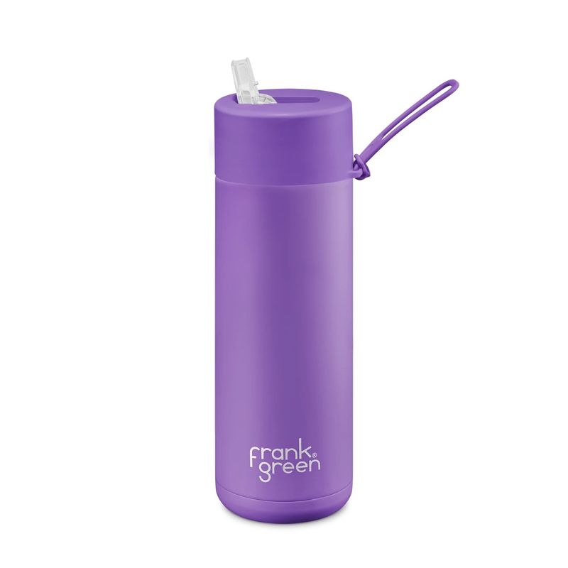 Cosmic Purple Ceramic Reusable Bottle with Straw Lid - 20oz / 595ml