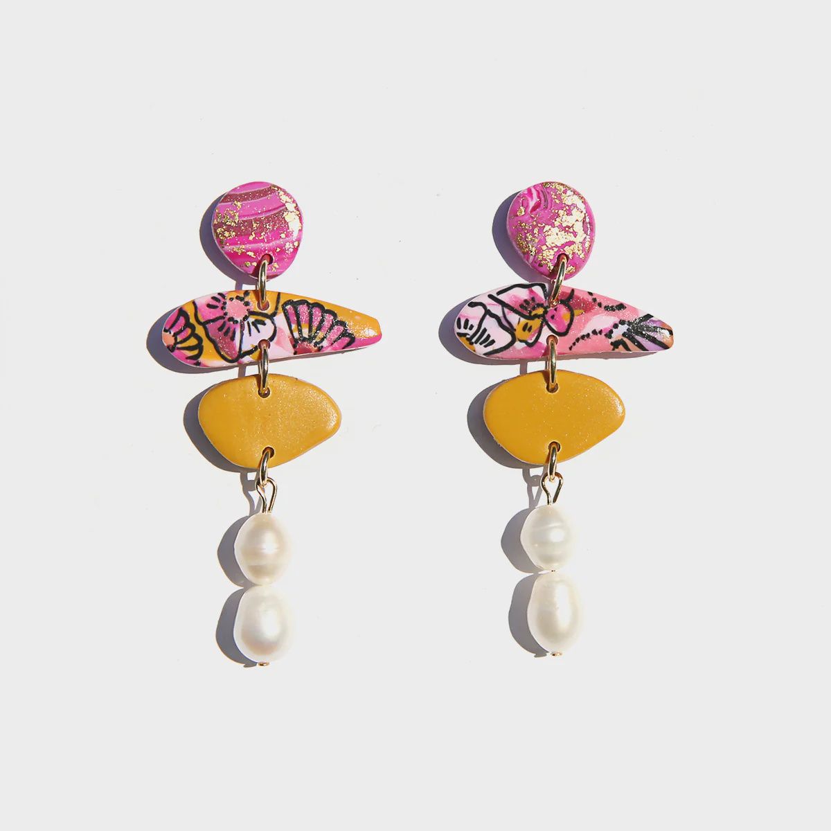 Orange &amp; Pink Pebble Pearls