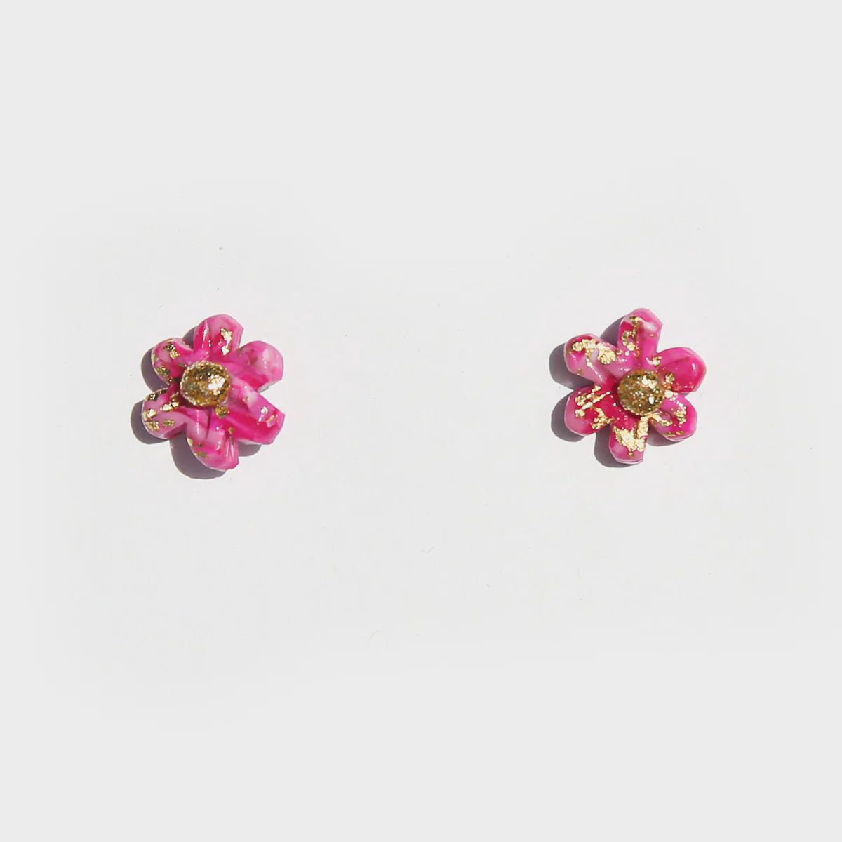 Pink Flower Studs