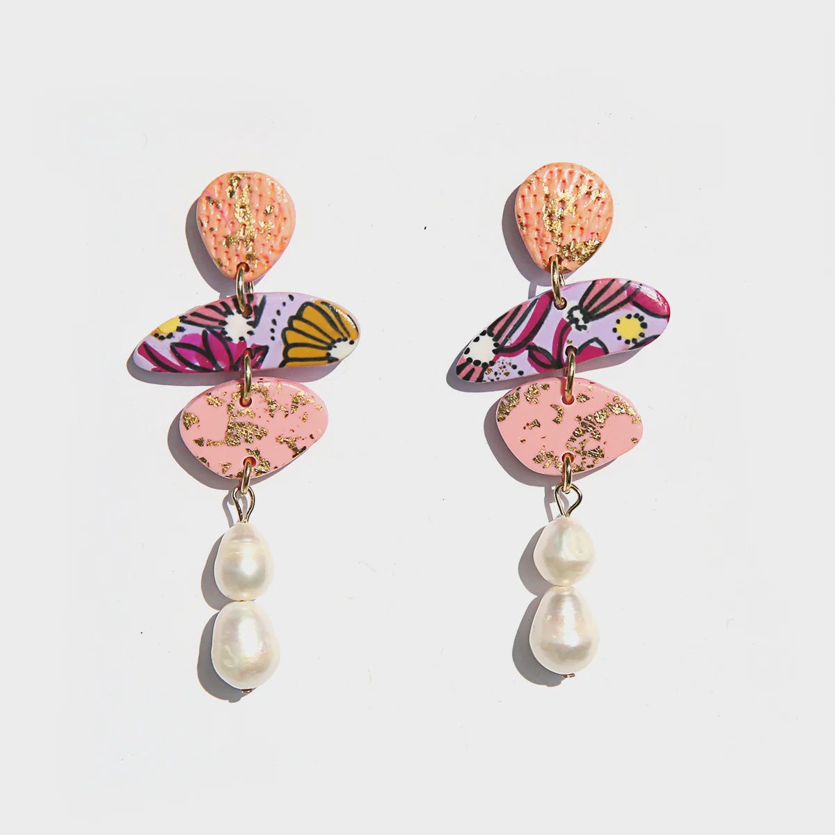 Purple &amp; Peach Pebble Pearls