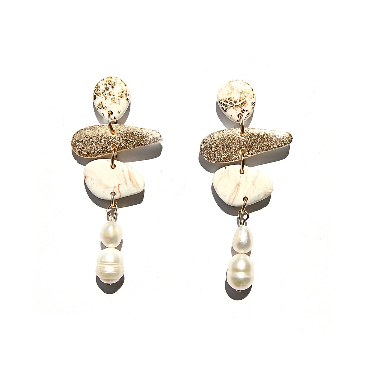 Ivory Pebble Pearl Earrings