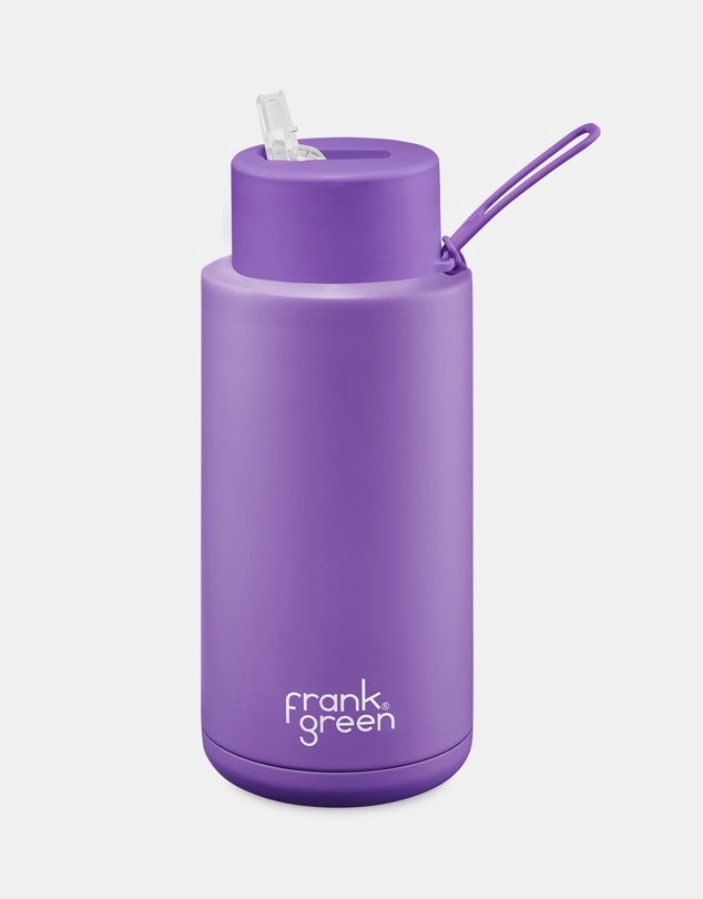 Cosmic Purple Ceramic Reusable Bottle with Straw Lid - 34oz / 1000ml