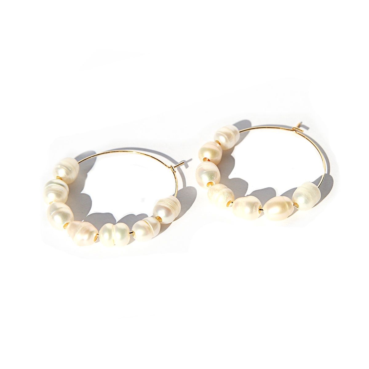 Large Pearl Hoops