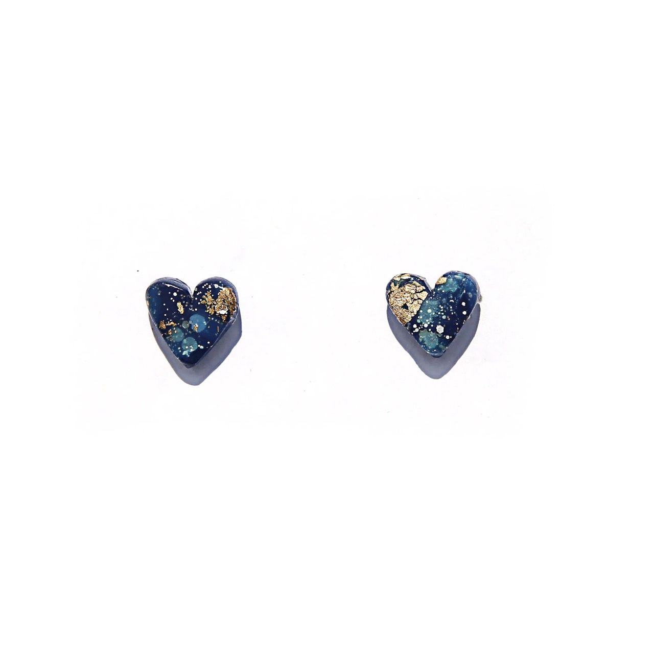 Midnight Heart Studs