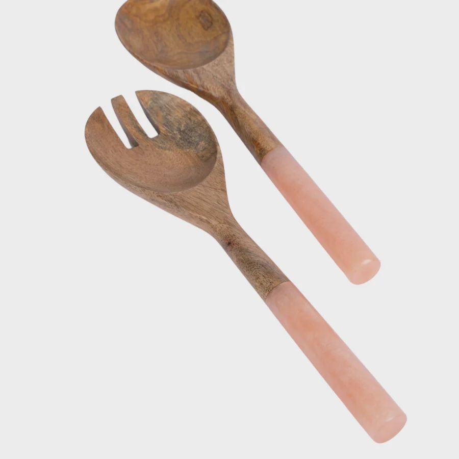 Peach Resin Salad Servers