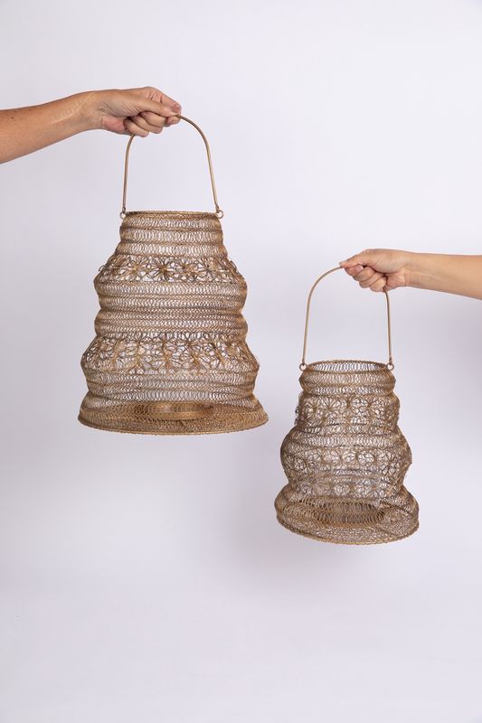 Luna Brass Folding Lantern - Medium