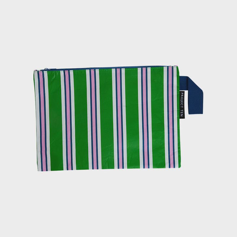 Cabana Stripe Zip Pouch
