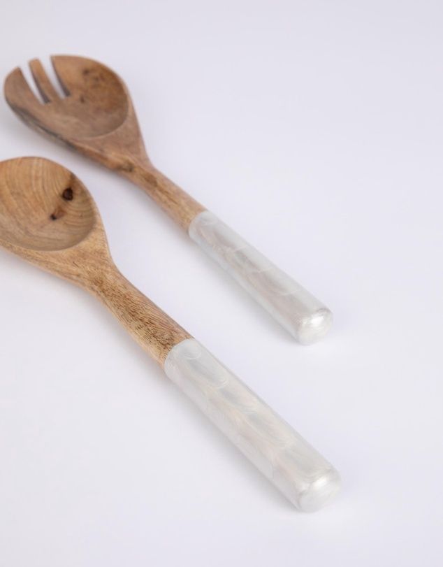 White Pearl Salad Servers