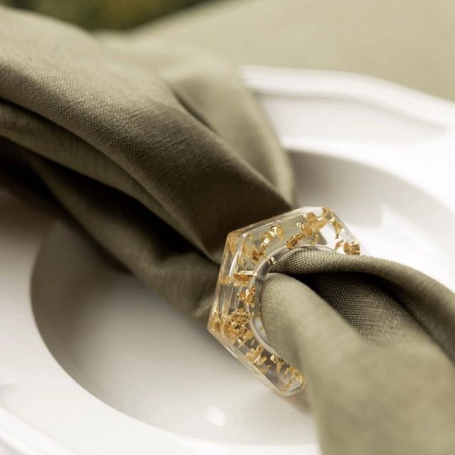 Gold Flake Napkin Rings