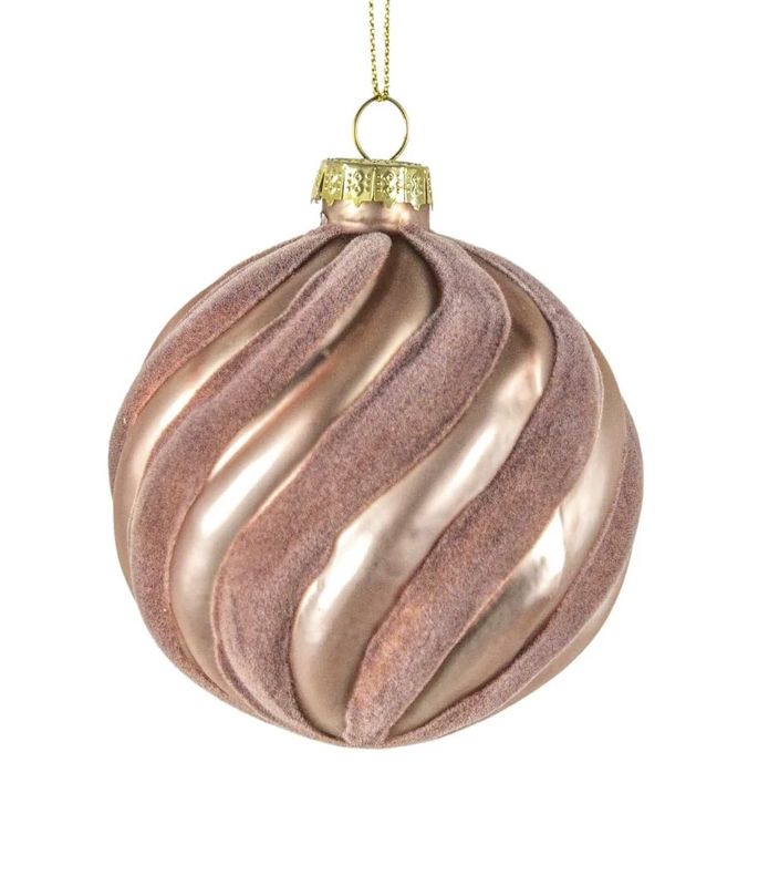 Flock Bauble in Blush Swirl