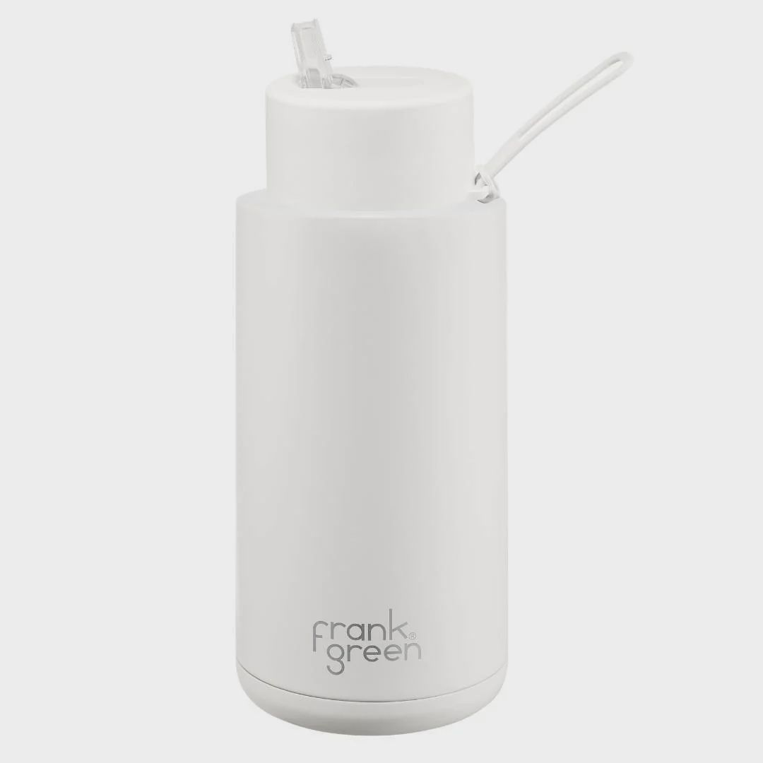 Cloud Ceramic Reusable Bottle with Straw Lid - 34oz / 1000m