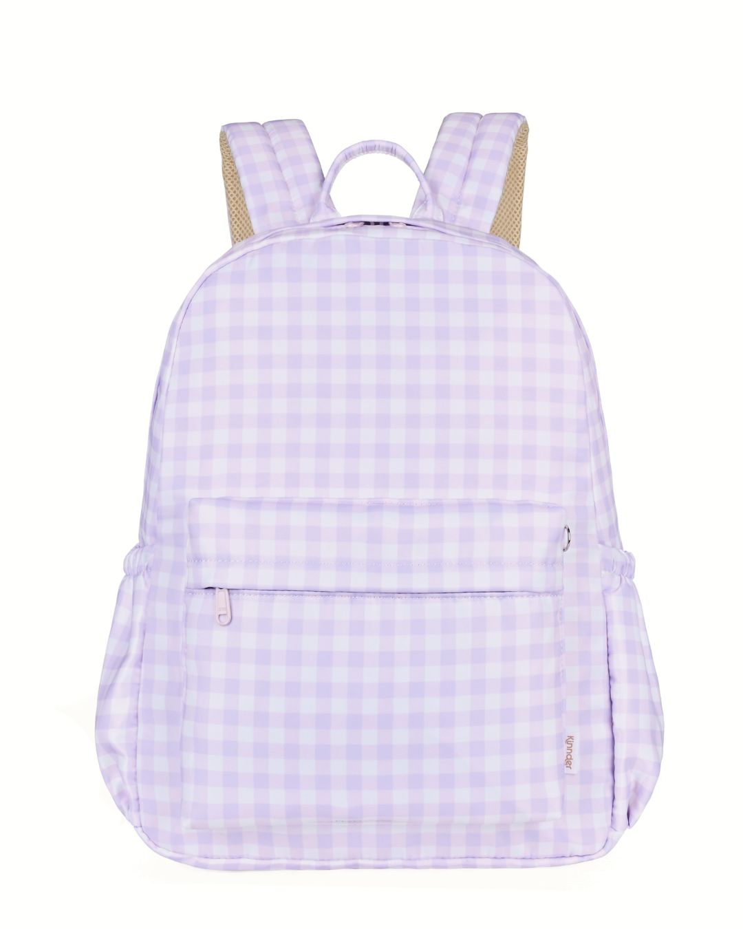 Extra Deep Junior Kindy/School Backpack in Lilac Gingham