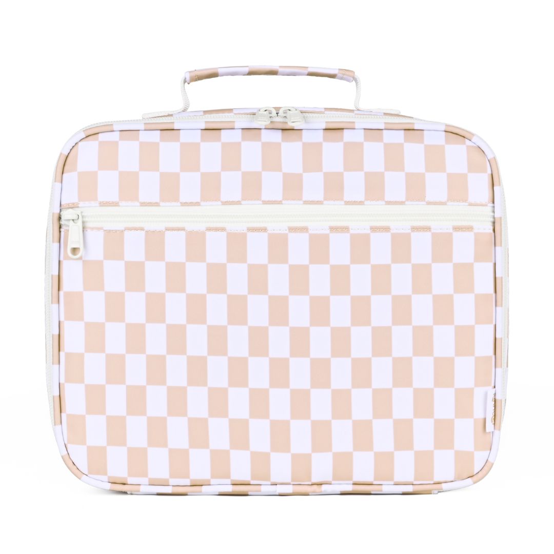 Junior Lunch Bag in Caramel Check