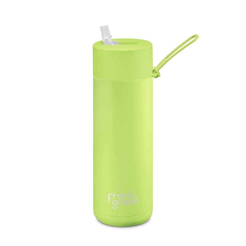 Pistachio Green Ceramic Reusable Bottle with Straw Lid - 20oz / 595ml