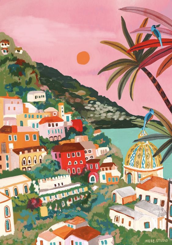 Amalfi Sunset, Positano Print
