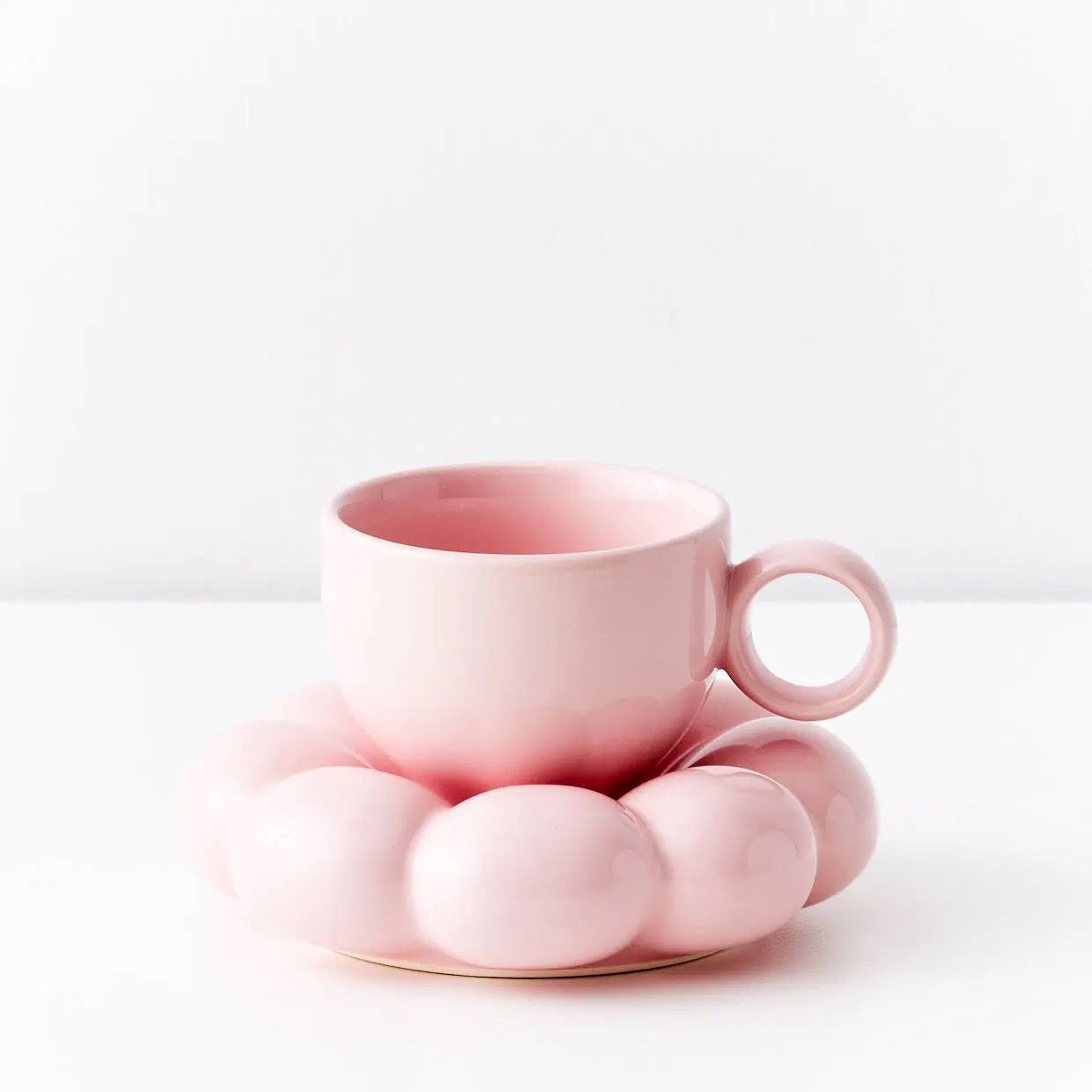 Daisy Ceramic Mug Set in Pink