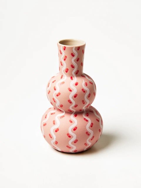 Happy Vase Pink &amp; Red Tracks
