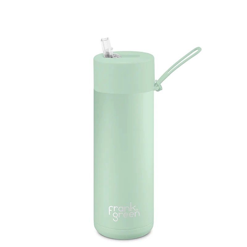 Mint Gelato Ceramic Reusable Bottle with Straw Lid - 20oz / 595ml