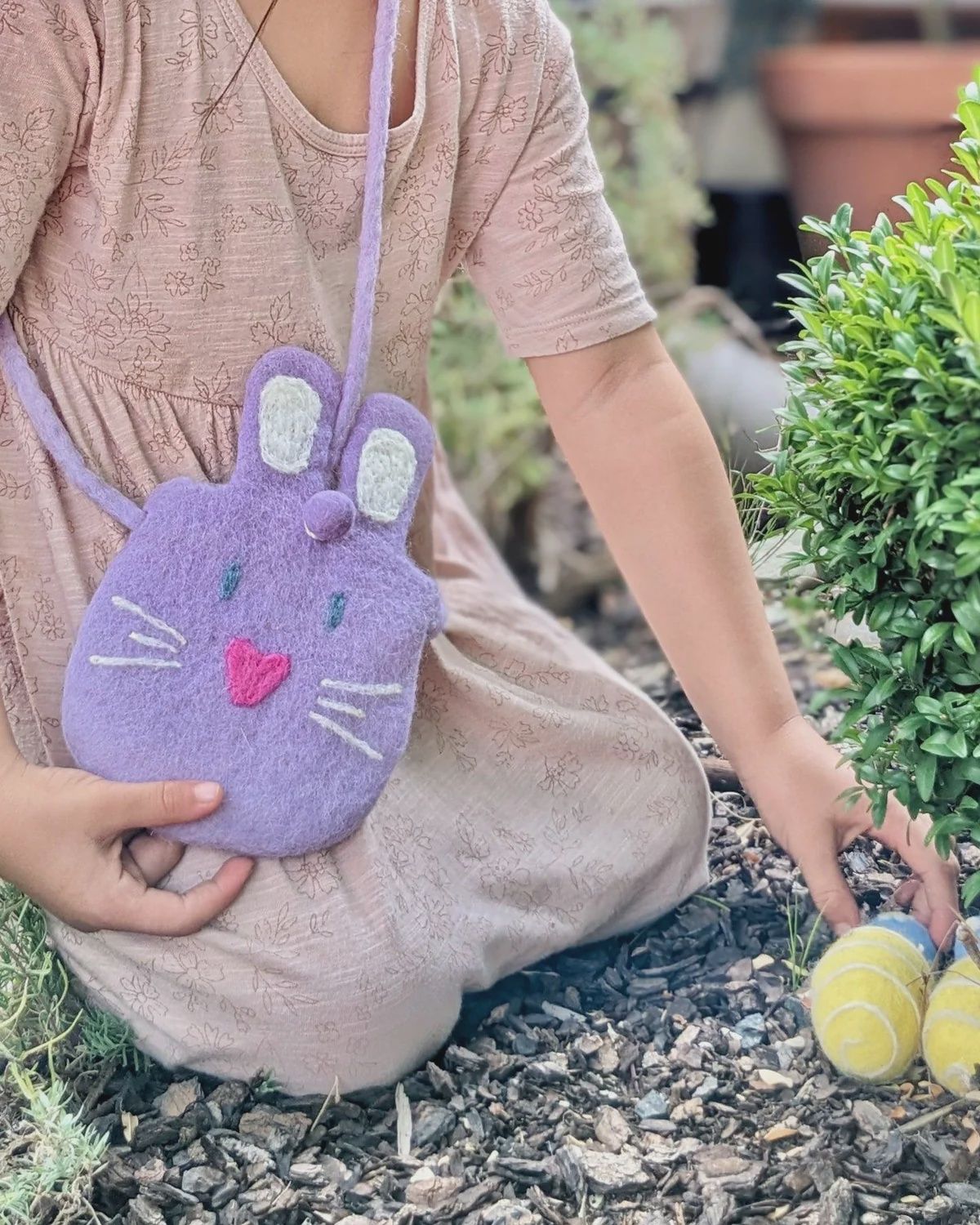 Felt Easter Bunny Bag in Lilac